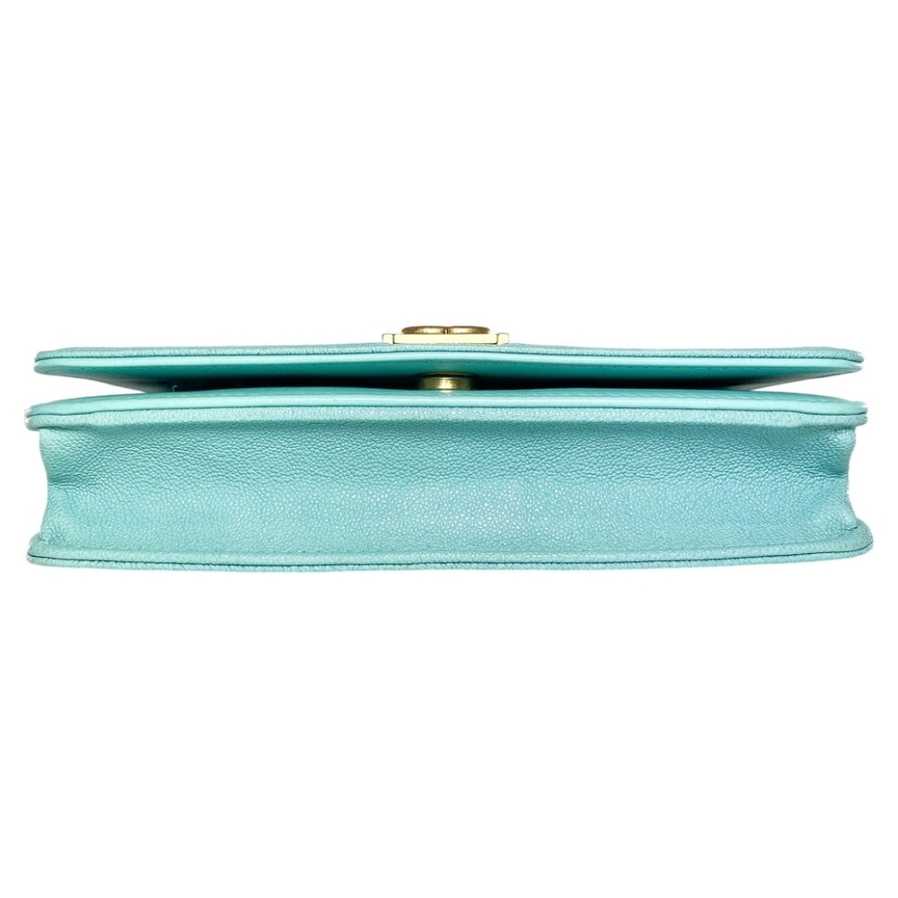 VERY RARE!!! New! Chanel CC Tiffany Blue Boy Wallet on Chain Mini BAG Teal Mint - Picture 10 of 15